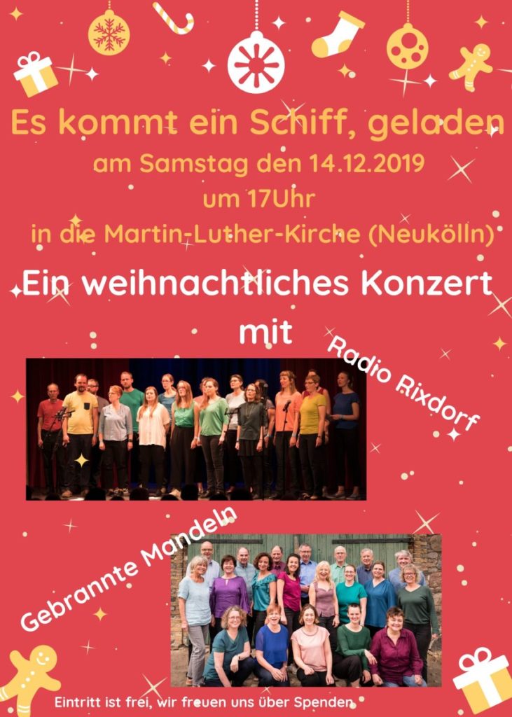 Weihnachtsflyer2019 Gebrannte Mandeln und Radio Rixdorf